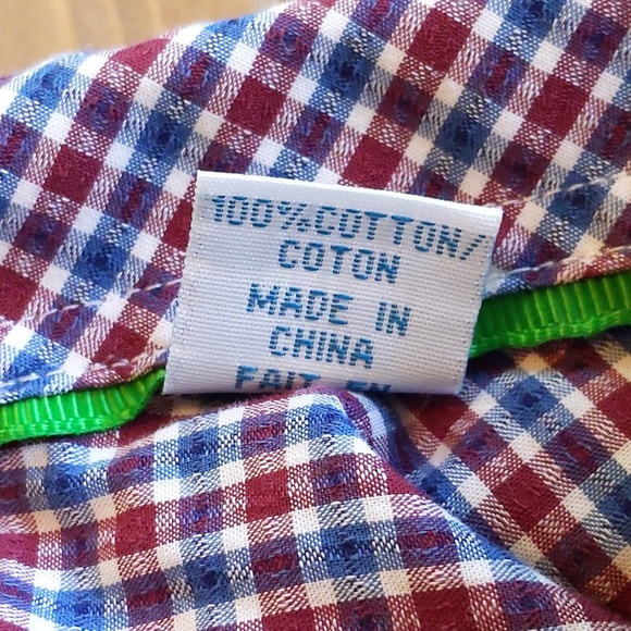 John Lennon Blue and Red Checkered Button Down Long Sleeve Shirt - Picture 8 of 10